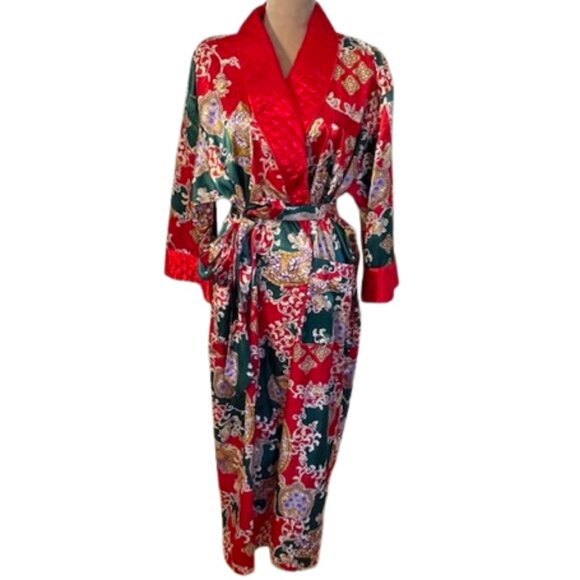 Vintage Victoria's Secret Quilted Kimono Robe Satin Baroque Retro Glam Medium - Picture 12 of 12